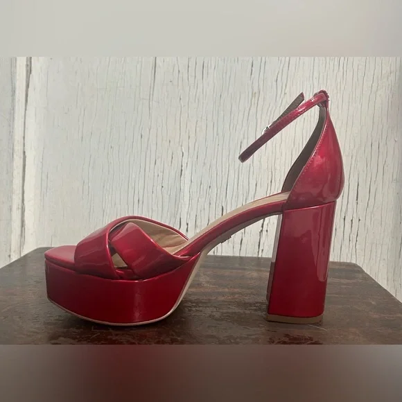 👠👠Sam Edelman Jullian platform Passion Red Patent Leather-NWOT👠👠 - Picture 6 of 11